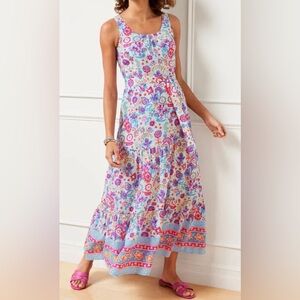 Talbots Petite Belted Voile Maxi Dress